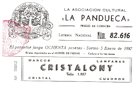 22.03.019. Participación de lotería de Navidad.