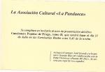 22.03.052.  Invitación para el tomo II del Cancionero Popular de Priego.