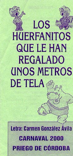 09.03.19. Los huerfanitos que le han regalado unos metros de tela. 2000.