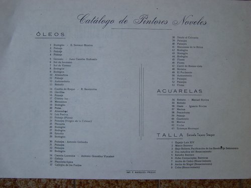 09.05.01. Primera exposición de arte. Pintores noveles.1948.