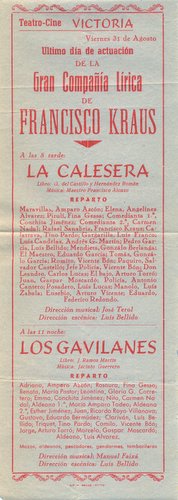 09.05.10. Teatro Lírico con Francisco Kraus. La Calesera. Los Gavilanes. 1962.