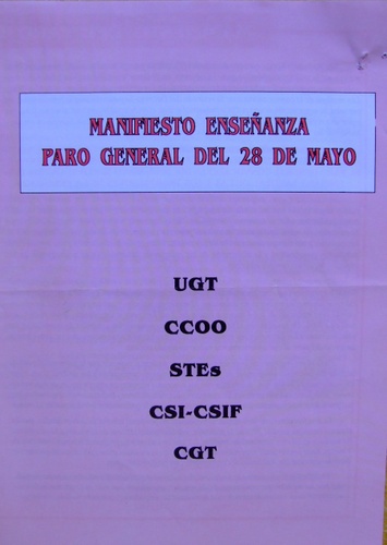 415. Manifiesto Enseñanza. Paro general