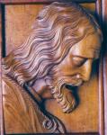 10.02.02.07. F. Tejero. Cristo. (Imagen de Montañés, en Sevilla). Nogal. 30 x 22 cms. C. familiar.