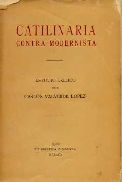 19.03.02.01. Portada del libro Catilinaria contra-modernista, 1920,  de Carlos Valverde López.
