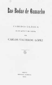 19.03.02.04. Portada del libro, Las bodas de Camacho. 1925, de Carlos Valverde López.