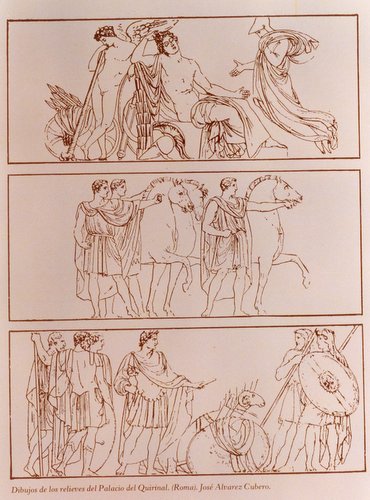 19.06.02.01. Dibujos de los relieves en el  Palacio del Quirinal. (Roma).