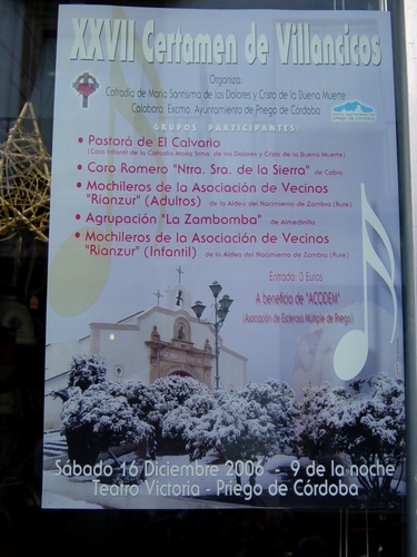 18.06.02.01. Cartel certamen de Villancicos. Priego, 2006.