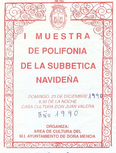 09.04.20. Doña Mencía. I Muestra de polifonía de la Subbética Navideña. 1990.