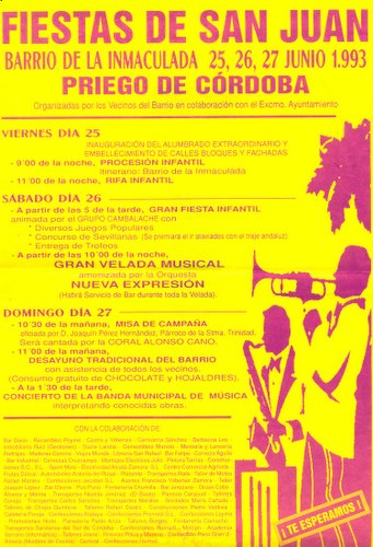 09.04.37. Priego. Fiesta de San Juan. Barrio de la Inmaculada. 1993.