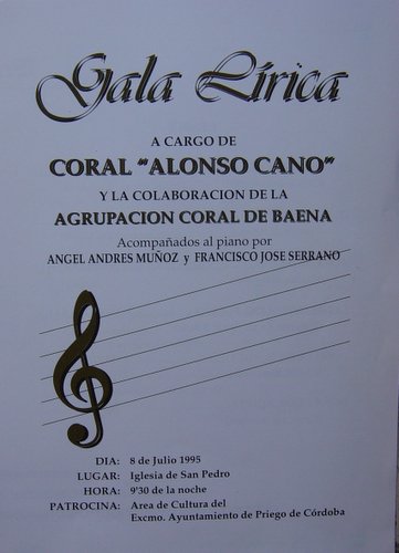 09.04.41. Priego. Iglesia de San Pedro. Gala Lírica y la colaboración de la Agrupación Coral de Baena. 1995.