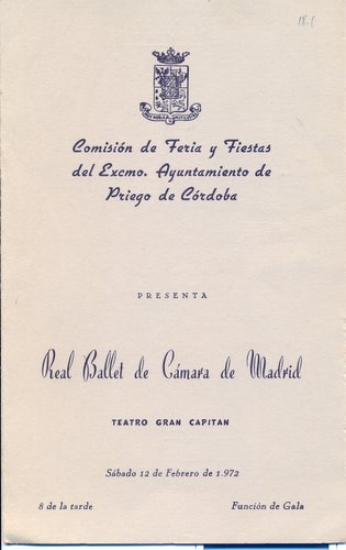 09.05.14. Real Ballet de Cámara de Madrid. 1972.