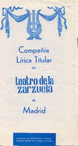09.05.16. Compañía Lírica Titular. La Calesera y La Canción del Mar. 1974.