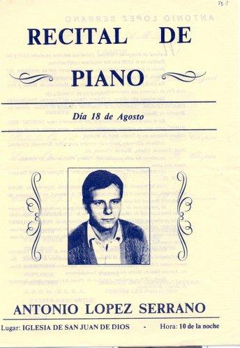 09.05.27. Recital de piano. Antonio López Serrano. 1982.