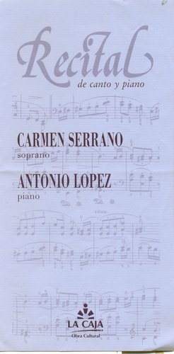 09.05.65. Recital de canto y piano. Carmen Serrano y Antonio López. 1991.