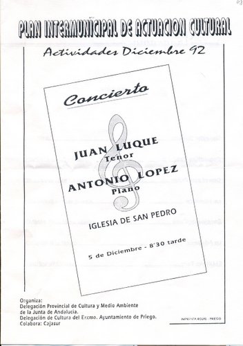 09.05.68. Concierto de Juan Luque (tenor) y Antonio López (teatro). 1992.