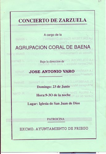 09.05.74. Agrupación Coral de Baena. 1993.
