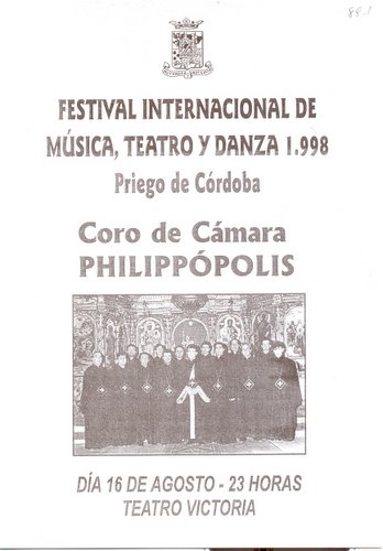 09.05.87. Festival Internacional. Coro de Cámara Philippopolis. 1998.