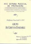09.05.91. Grupo Ad Libitum Ensemble. Polifonía Vocal del S. XVI. 2003.