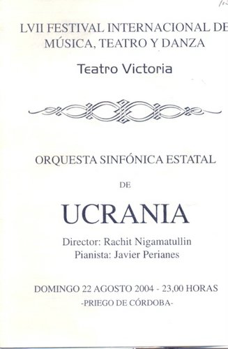 09.05.95. Orquesta Sinfónica Estatal de Ucrania. 2004.