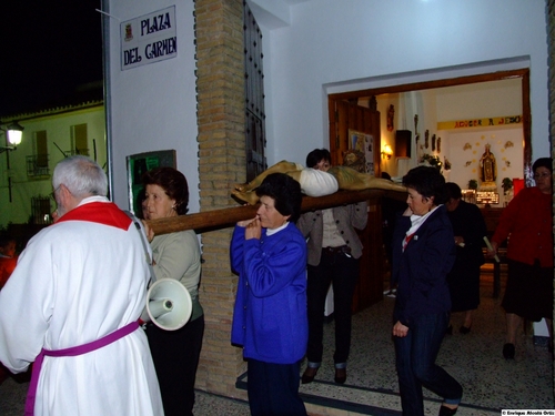 27.05.22. Las Lagunillas. Priego. Vía Crucis con Cristo. Domingo de Ramos, 2008.