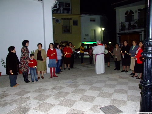 27.05.23. Las Lagunillas. Priego. Vía Crucis con Cristo. Domingo de Ramos, 2008.
