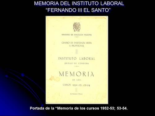 263. Memoria I. L. Fernando III. 1952-1954