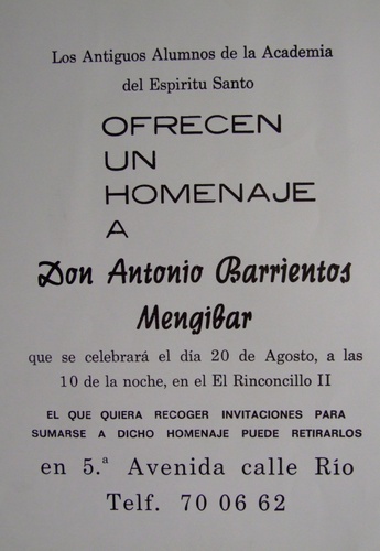 175. Homenaje a don Antonio Barrientos Mengíbar
