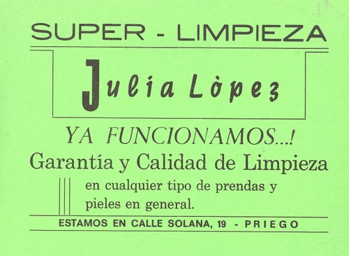 641. Limpieza Julia López
