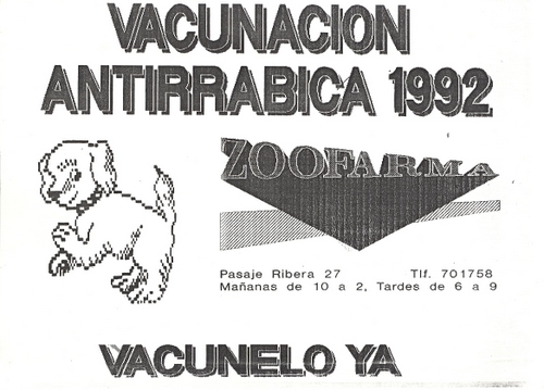 675. Vacunación Antirrábica 1992