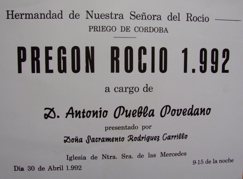 704. Pregón Rocío 1992