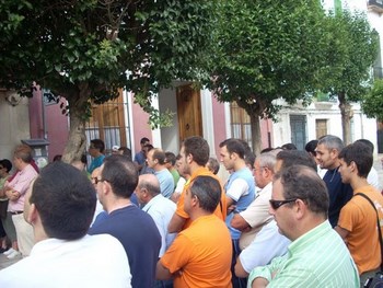 Manifestación por el obrero fallecido