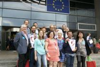 Miembros de la Plataforma contra las inmatriculaciones en Bruselas.