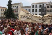 Protesta de los empresarios en El Paseíllo