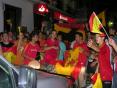 Festejan  el triunfo de España en la Eurocopa